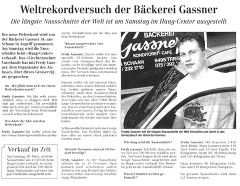 Weltrekordversuch der Bäckerei Gassner